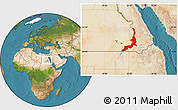 Satellite Location Map of Aswan