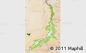 Physical Map of Aswan, satellite outside
