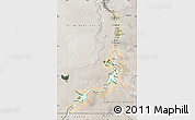Satellite Map of Aswan, semi-desaturated