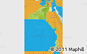 Physical Map of Upper Egypt, political outside