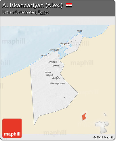 Classic Style 3D Map of Al Iskandariyah (Alex.), single color outside