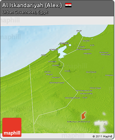 Physical 3D Map of Al Iskandariyah (Alex.)
