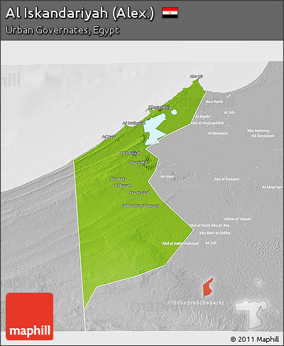 Physical 3D Map of Al Iskandariyah (Alex.), lighten, desaturated