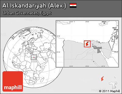 Blank Location Map of Al Iskandariyah (Alex.), highlighted country, highlighted parent region