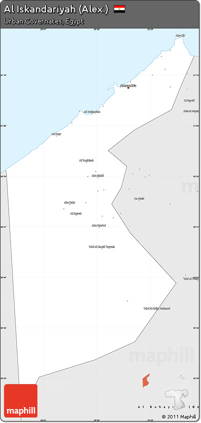 Silver Style Simple Map of Al Iskandariyah (Alex.)