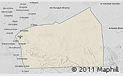 Shaded Relief 3D Map of Al Qahirah (Cairo), desaturated