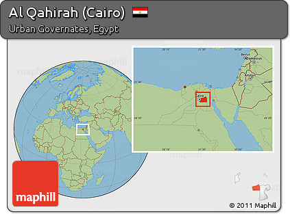 Savanna Style Location Map of Al Qahirah (Cairo)