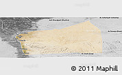 Satellite Panoramic Map of Al Qahirah (Cairo), desaturated