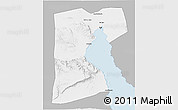 Gray 3D Map of As Suways (Suez), single color outside