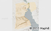 Satellite 3D Map of As Suways (Suez), lighten, semi-desaturated
