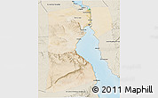 Satellite 3D Map of As Suways (Suez), shaded relief outside