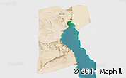 Satellite 3D Map of As Suways (Suez), single color outside