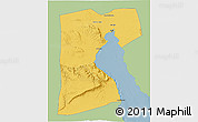 Savanna Style 3D Map of As Suways (Suez), single color outside