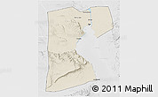 Shaded Relief 3D Map of As Suways (Suez), lighten, desaturated
