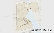 Shaded Relief 3D Map of As Suways (Suez), lighten