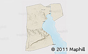 Shaded Relief 3D Map of As Suways (Suez), single color outside