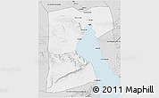 Silver Style 3D Map of As Suways (Suez)
