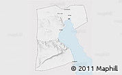 Silver Style 3D Map of As Suways (Suez), single color outside