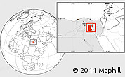 Blank Location Map of As Suways (Suez), highlighted country