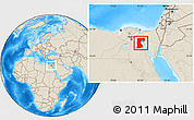 Shaded Relief Location Map of As Suways (Suez), highlighted parent region