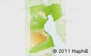 Physical Map of As Suways (Suez), lighten