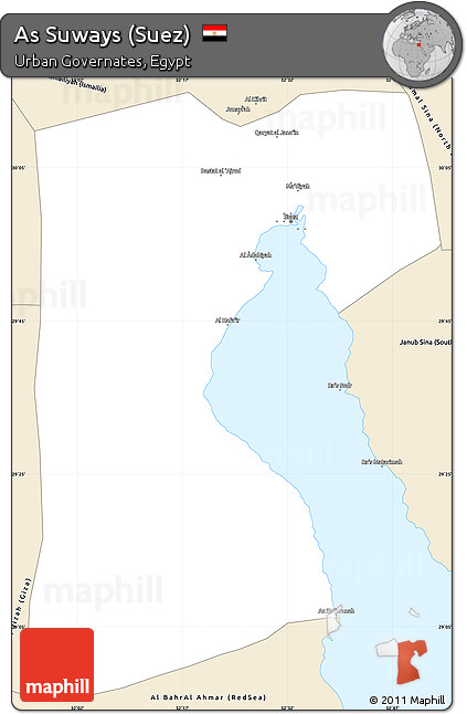 Classic Style Simple Map of As Suways (Suez)
