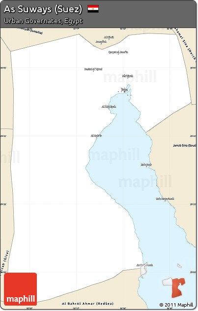 Classic Style Simple Map of As Suways (Suez)