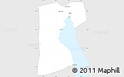 Silver Style Simple Map of As Suways (Suez), single color outside