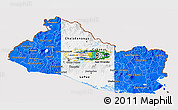 Flag 3D Map of El Salvador, flag rotated