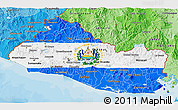 Flag 3D Map of El Salvador, political shades outside