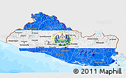 Flag 3D Map of El Salvador, single color outside, bathymetry sea