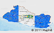 Flag 3D Map of El Salvador, single color outside, bathymetry sea, shaded relief sea, flag rotated