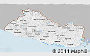 Gray 3D Map of El Salvador, single color outside