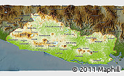 Physical 3D Map of El Salvador, darken