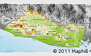 Physical 3D Map of El Salvador, desaturated, land only