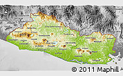 Physical 3D Map of El Salvador, desaturated