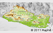 Physical 3D Map of El Salvador, lighten, desaturated