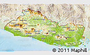 Physical 3D Map of El Salvador, lighten, land only