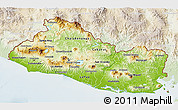 Physical 3D Map of El Salvador, lighten