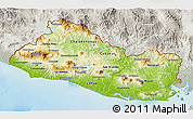 Physical 3D Map of El Salvador, lighten, semi-desaturated, land only