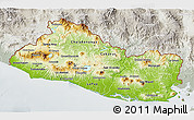 Physical 3D Map of El Salvador, lighten, semi-desaturated