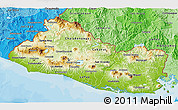 Physical 3D Map of El Salvador, political shades outside