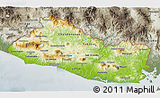 Physical 3D Map of El Salvador, semi-desaturated