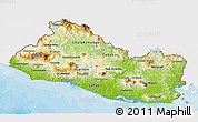 Physical 3D Map of El Salvador, single color outside, bathymetry sea, shaded relief sea