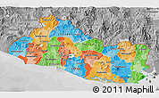 Political 3D Map of El Salvador, desaturated