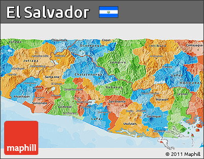 Political 3D Map of El Salvador