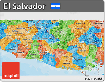 Political 3D Map of El Salvador