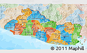 Political 3D Map of El Salvador, lighten, land only
