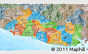 Political 3D Map of El Salvador, semi-desaturated, land only