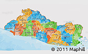 Political 3D Map of El Salvador, single color outside